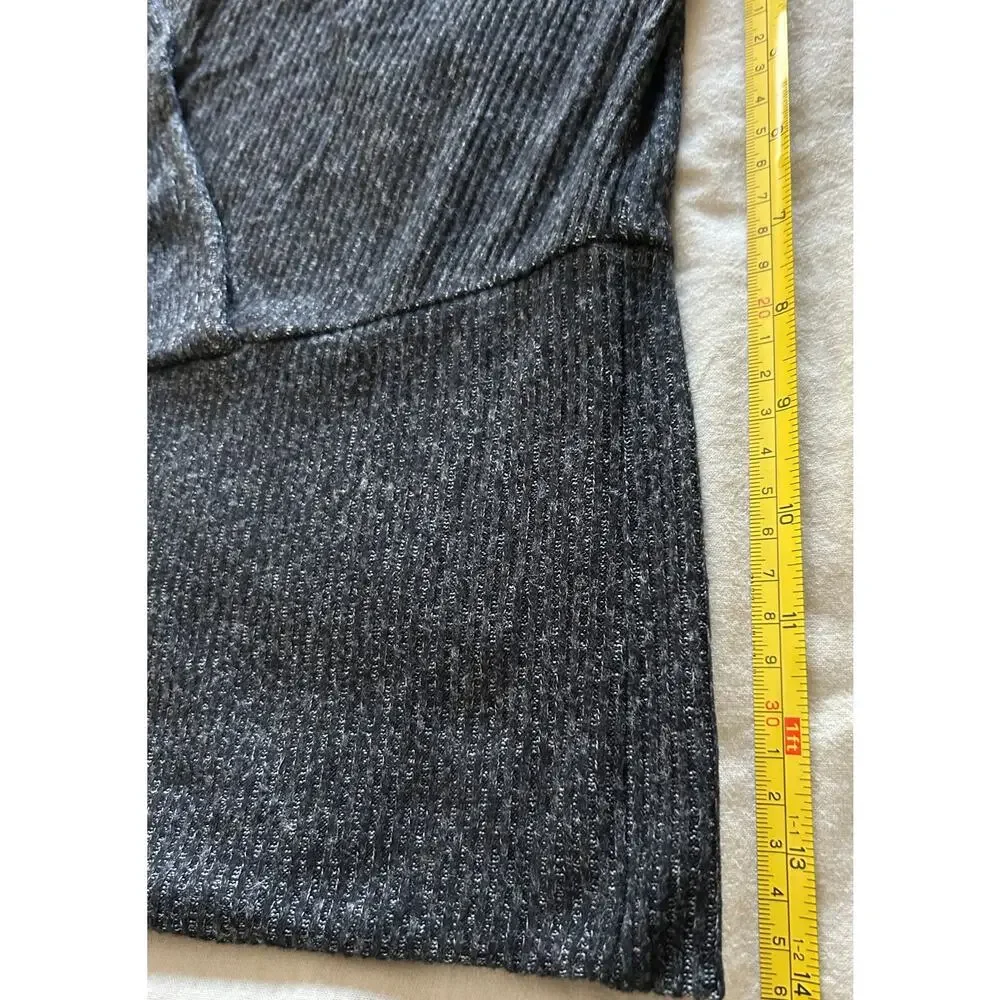 Anthropologie Women's Black Long Sleeve Ribbed Wrapped Sweater Size Medium NWOT - Picture 9 of 10
